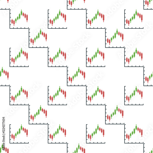 Technical Analysis with Candlestick Patterns vector Margin Trading seamless pattern