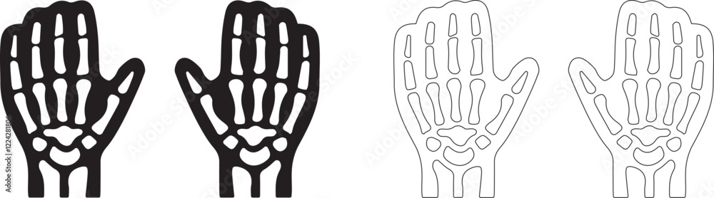 Fototapeta premium X-ray of human palms. Vector icon.