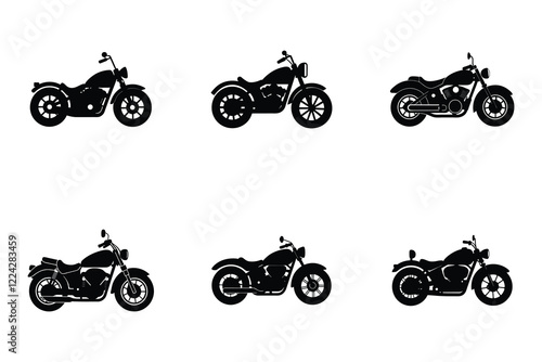 Motorcycle silhouette flat design on white vector background