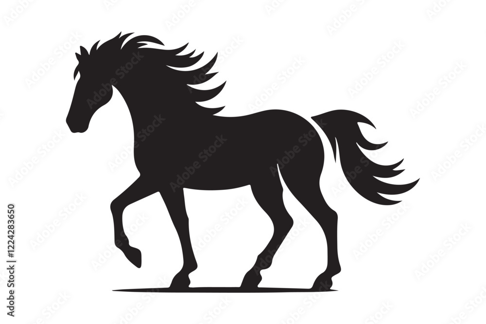 Simple Horse Silhouette Minimalist Black Vector Art Simple Horse Silhouette Minimalist Black Vector Art