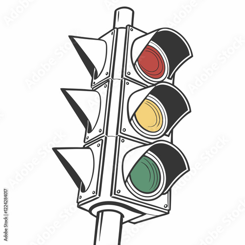 a traffic signal light vector design on white background 