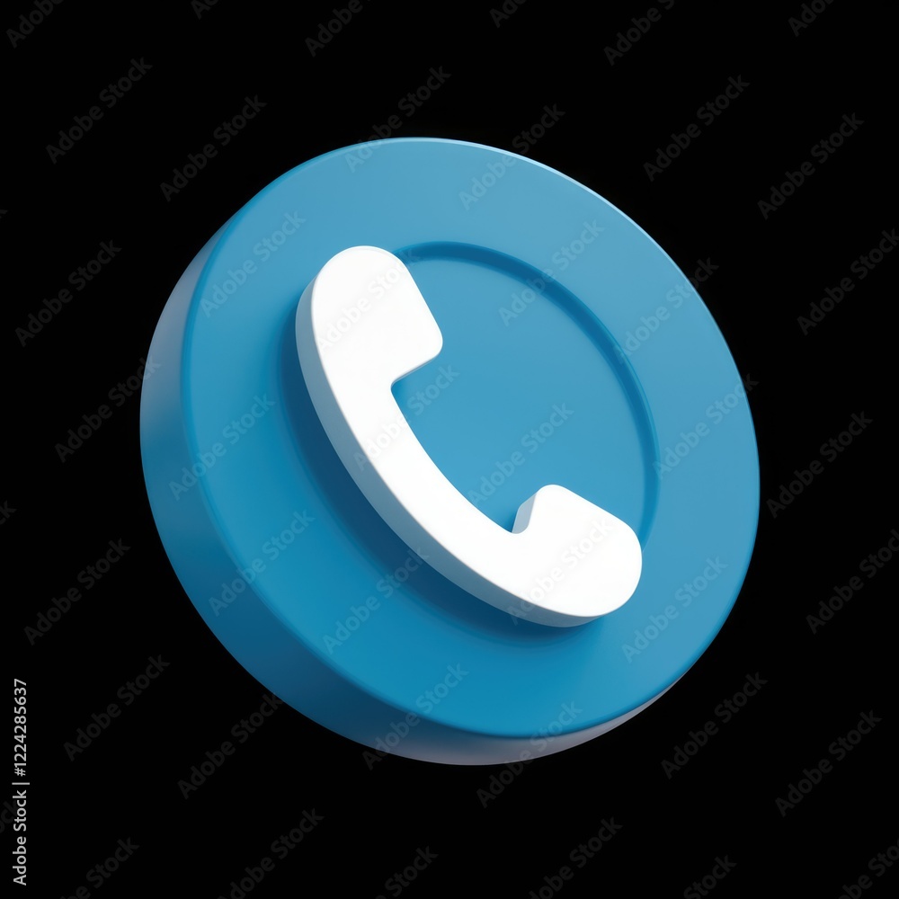 A white phone icon on a blue circle, symbolizing communication.