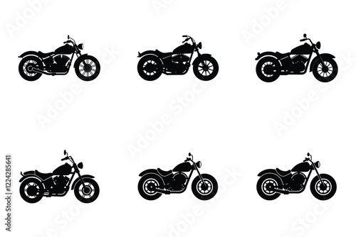 Motorcycle silhouette cruiser design isolated on white