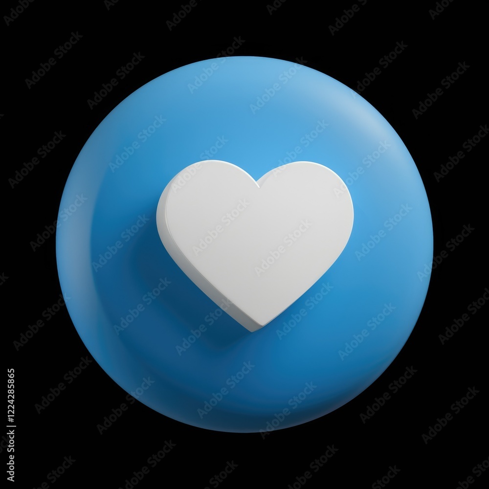 A white heart icon on a blue circular background. A white heart icon on a blue circular background.
