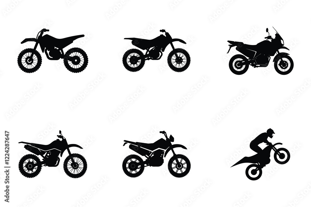 Obraz premium Motorcycle flat silhouette design on white background