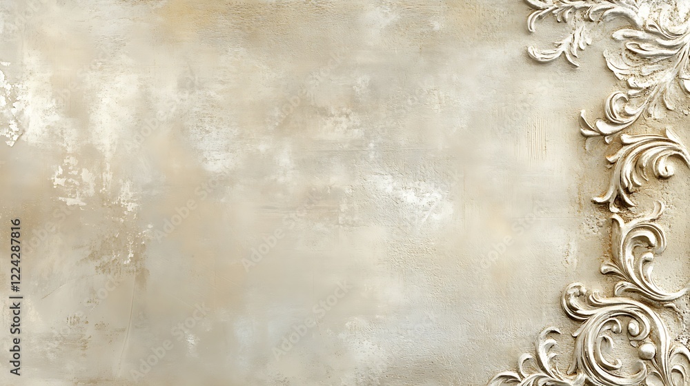 Elegant Ornate Design on Textured Beige Background Elegant Ornate Design on Textured Beige Background
