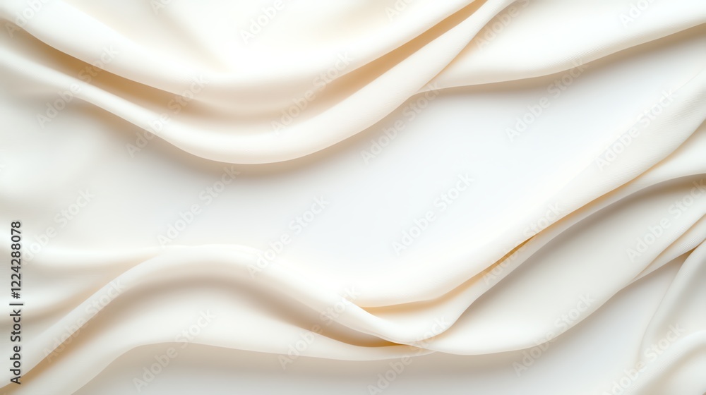 Obraz premium Smooth white fabric texture with soft, elegant folds. Perfect for backgrounds and design projects needing a sophisticated touch.