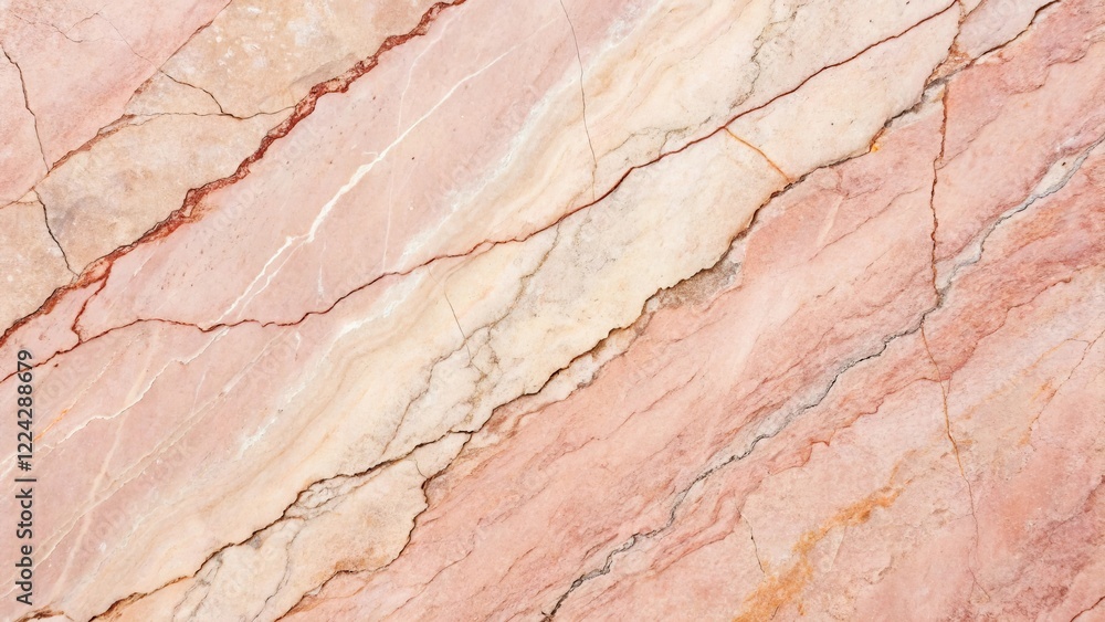 Fototapeta premium Abstract Grunge Background of Pink Stone Texture with Natural Veins and Lines