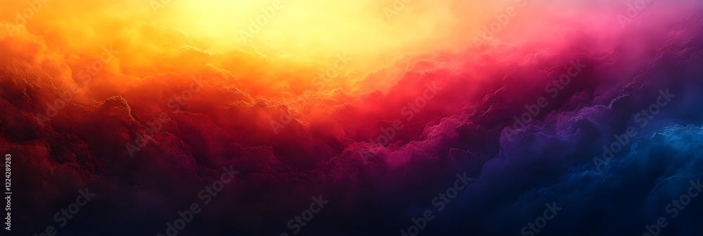 Naklejka premium A gradient of twilight orange transitioning into mystical magenta.