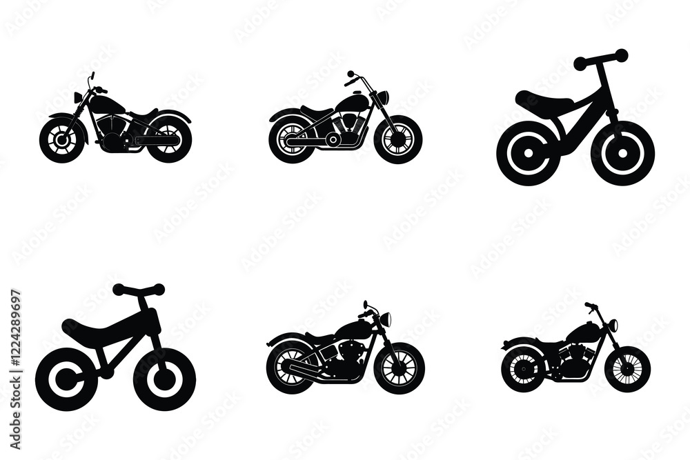Fototapeta premium Flat motorcycle silhouette design isolated on white background