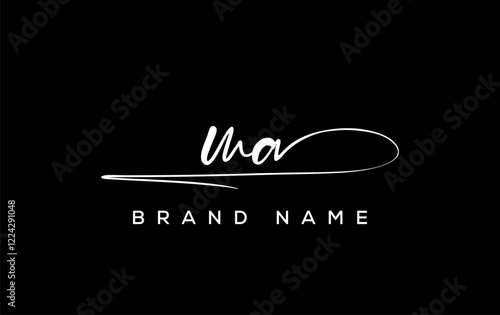 MA letter beauty handwriting vector logo.