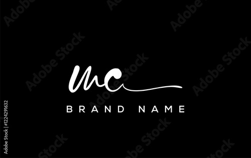 MC letter beauty handwriting vector logo.