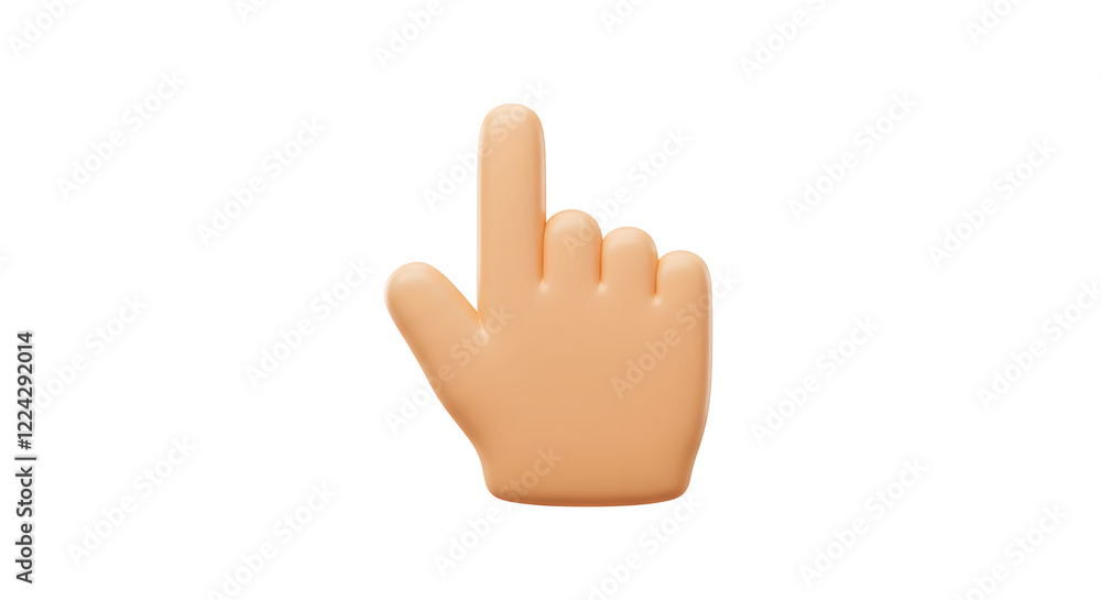 3D Hand Cursor Pointer Icon for Website Design isolated on white background. Generative AI 3D Hand Cursor Pointer Icon for Website Design isolated on white background. Generative AI