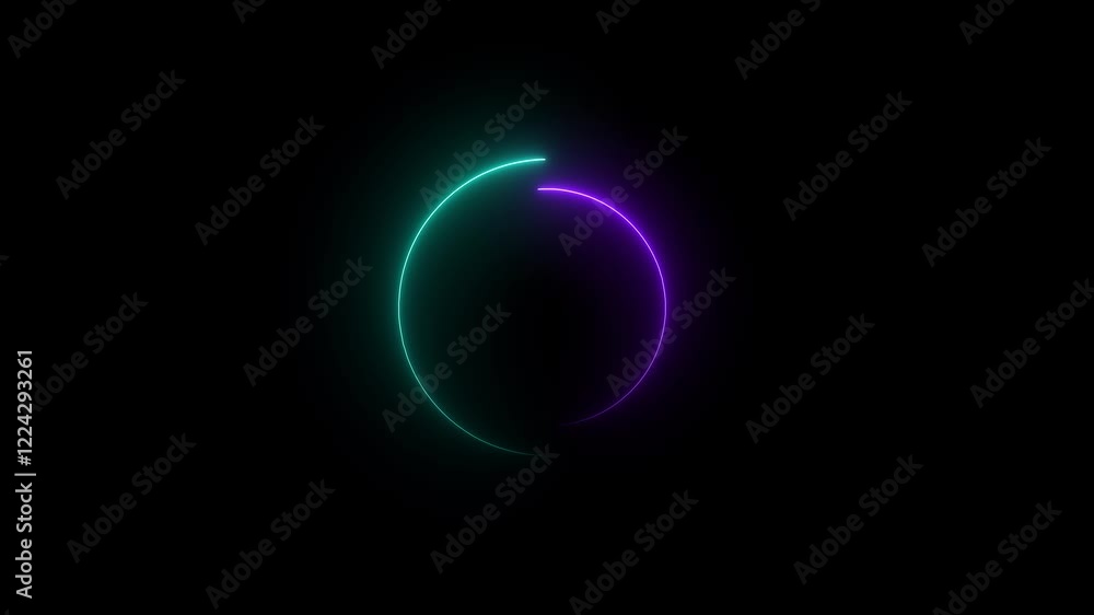 abstract neon light circle Looping animation. effect circle frame Loop. glowing neon circle animation . abstract neon light circle Looping animation. effect circle frame Loop. glowing neon circle animation .