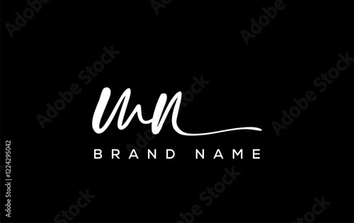 MN letter beauty handwriting vector logo.