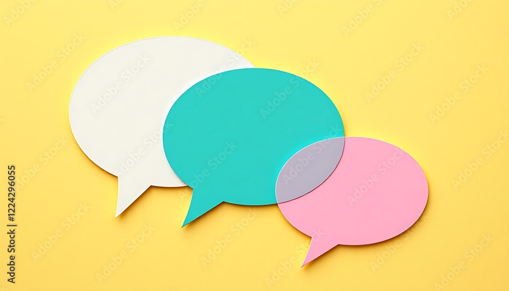 Colorful Speech Bubbles Communication Concept Image Colorful Speech Bubbles Communication Concept Image
