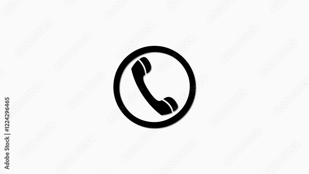 Call icon with moving light effect in dark background Call icon with moving light effect in dark background