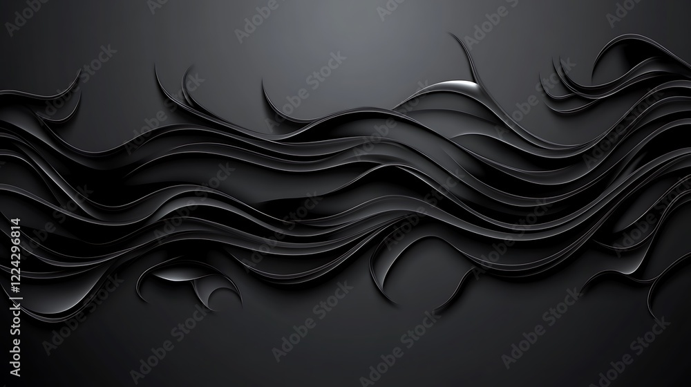 Abstract Black Wave Design Elegant Curves Background Abstract Black Wave Design Elegant Curves Background