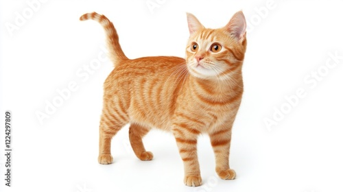 Wallpaper Mural Adorable Ginger Cat Posing Against White Background: A Stunning Portrait of a Domestic Short Hair Torontodigital.ca