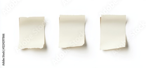 Wallpaper Mural Three blank, torn-edge paper notes on white. Torontodigital.ca
