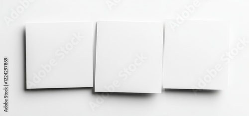 Wallpaper Mural Three blank white square papers on white background. Torontodigital.ca