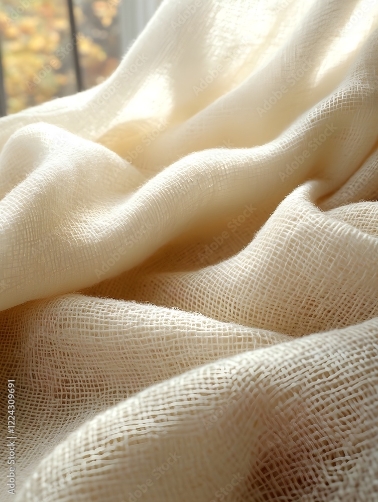 A light fabric weave texture in muted cream. A light fabric weave texture in muted cream.