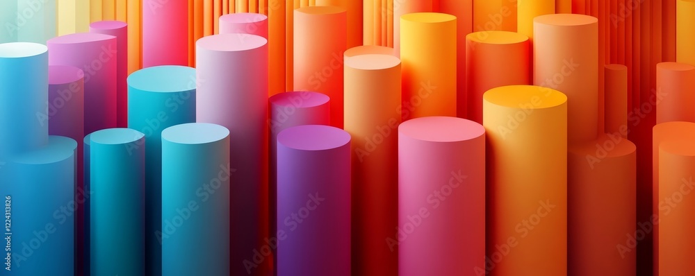Set of abstract shapes in different colors, 3d render, Generative AI Set of abstract shapes in different colors, 3d render, Generative AI