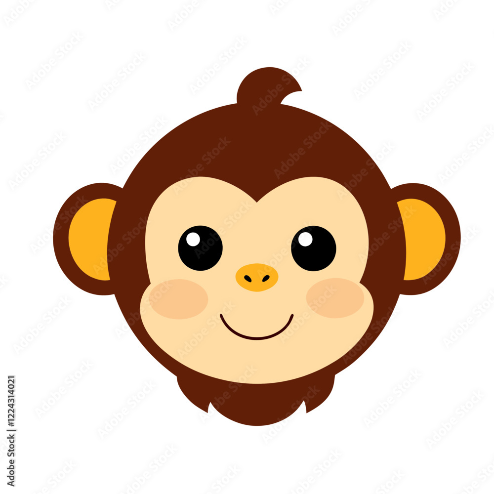 Cute Monkey Mask Illustration Cute Monkey Mask Illustration