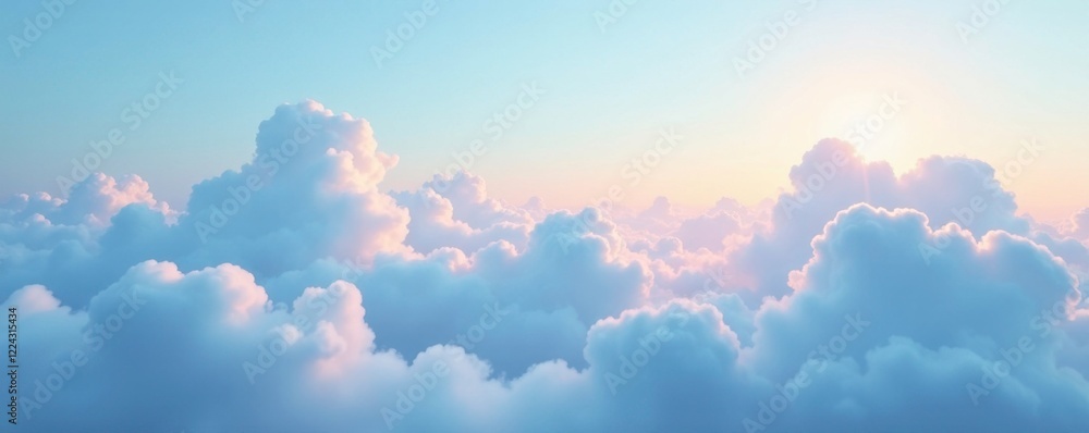 Softly glowing clouds drift across a serene sky with hues of white and blue blending seamlessly, cloud, white, blue gradient Softly glowing clouds drift across a serene sky with hues of white and blue blending seamlessly, cloud, white, blue gradient