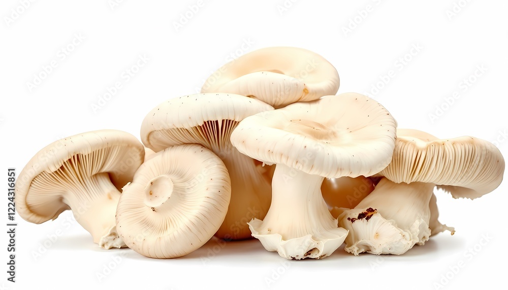 Fresh White Mushrooms Group Closeup Photo Fresh White Mushrooms Group Closeup Photo