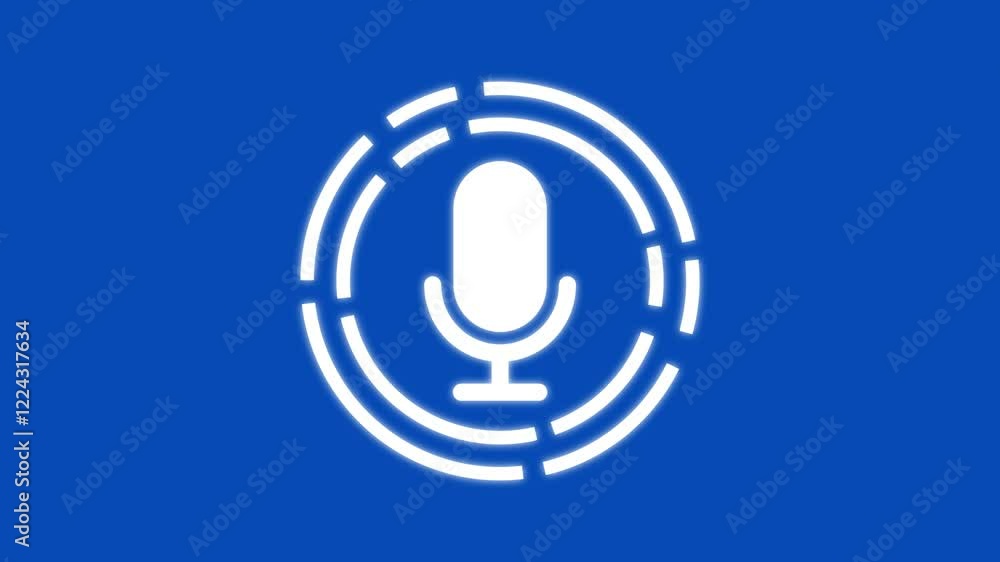 Digital Microphone line icon, Animated microphone icon, voice recording icon and Podcast Icon animation . Digital Microphone line icon, Animated microphone icon, voice recording icon and Podcast Icon animation .