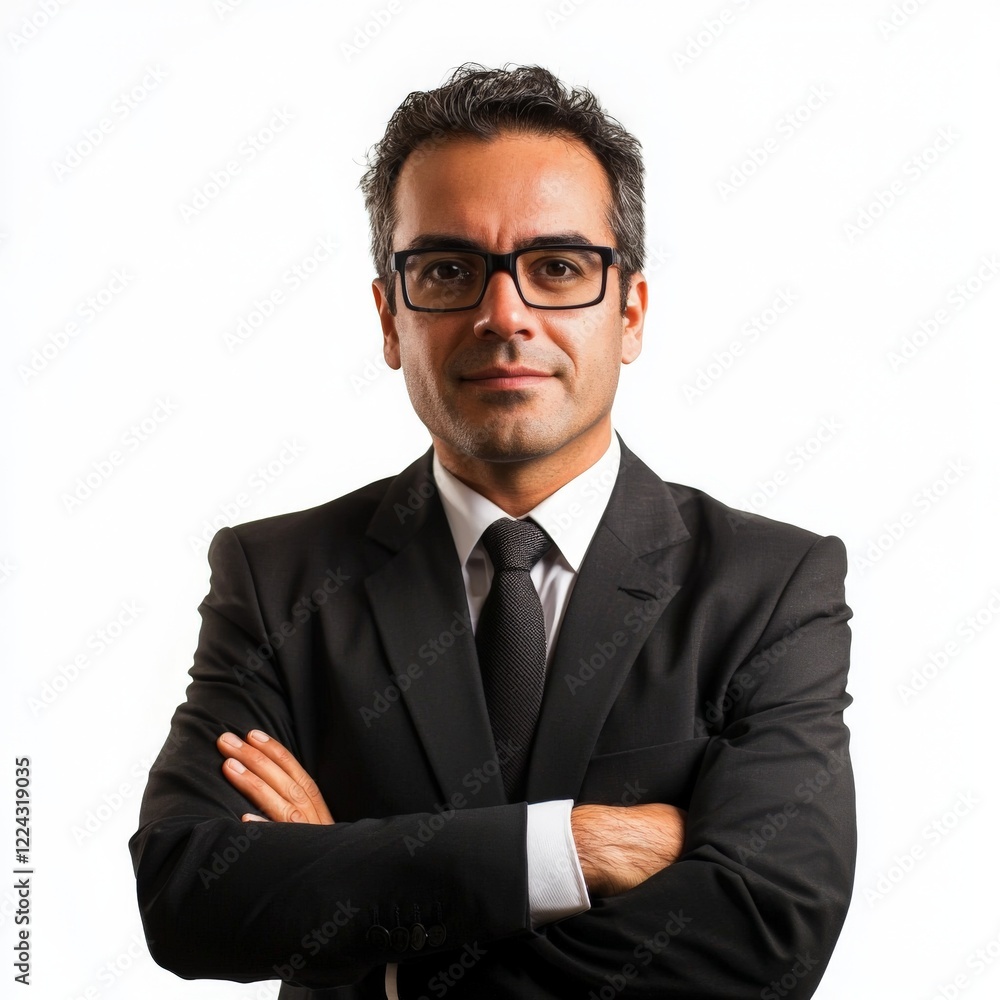 a hispanic business manager in a suit isolated on a white background a hispanic business manager in a suit isolated on a white background