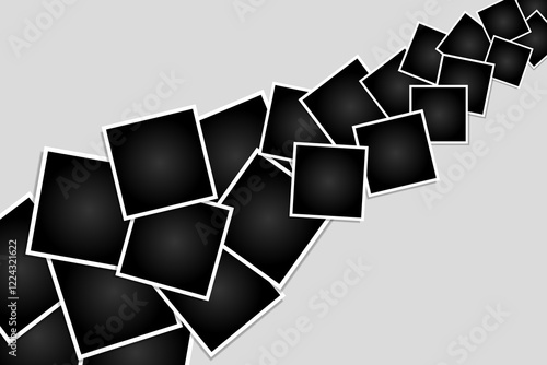 Untidy photo frame collage mockup template design
