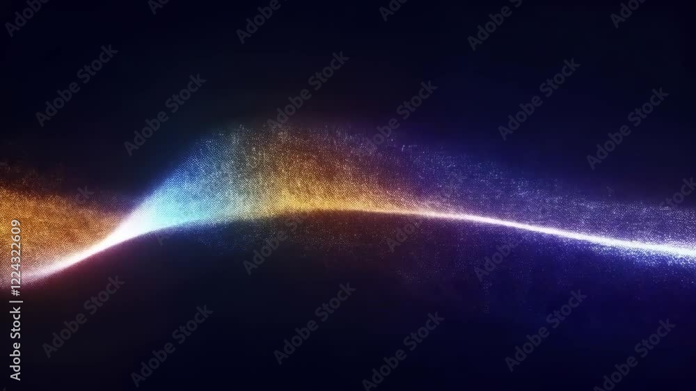 Particle Wave Visuals: Glowing Star-Like Lights Ripple in Rhythmic Motion Through Infinite Space with Ethereal Elegance Particle Wave Visuals: Glowing Star-Like Lights Ripple in Rhythmic Motion Through Infinite Space with Ethereal Elegance