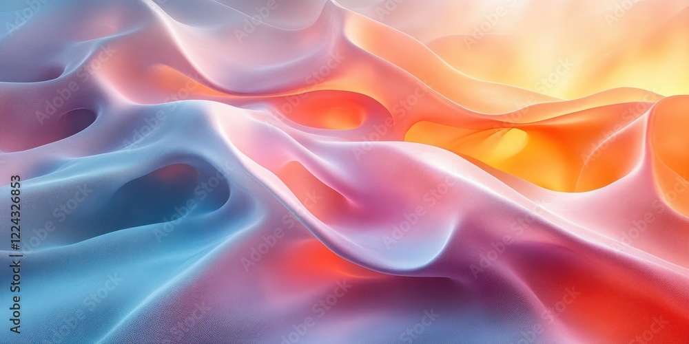 Obraz premium Futuristic Abstract Composition with Smooth Curves and Pastel Colors