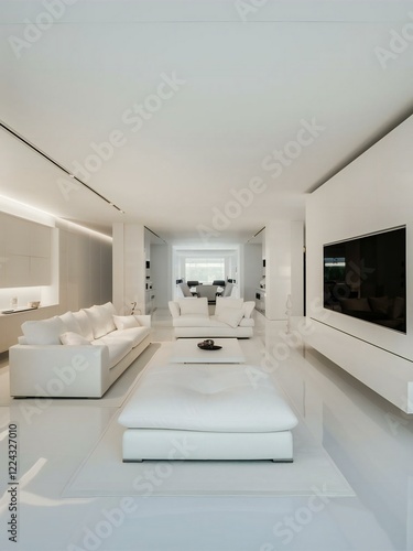 Wallpaper Mural modern living room with fireplace Torontodigital.ca