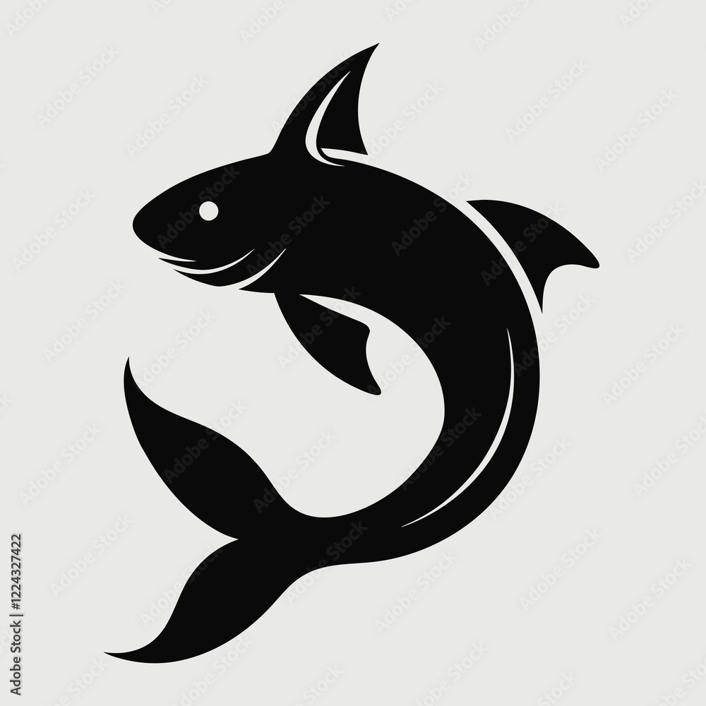 Fototapeta premium A catfish silhouette vector