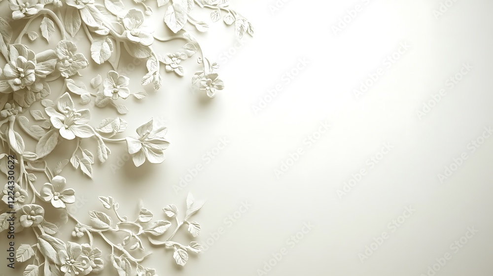 Elegant White Floral Design on a Subtle Background Elegant White Floral Design on a Subtle Background