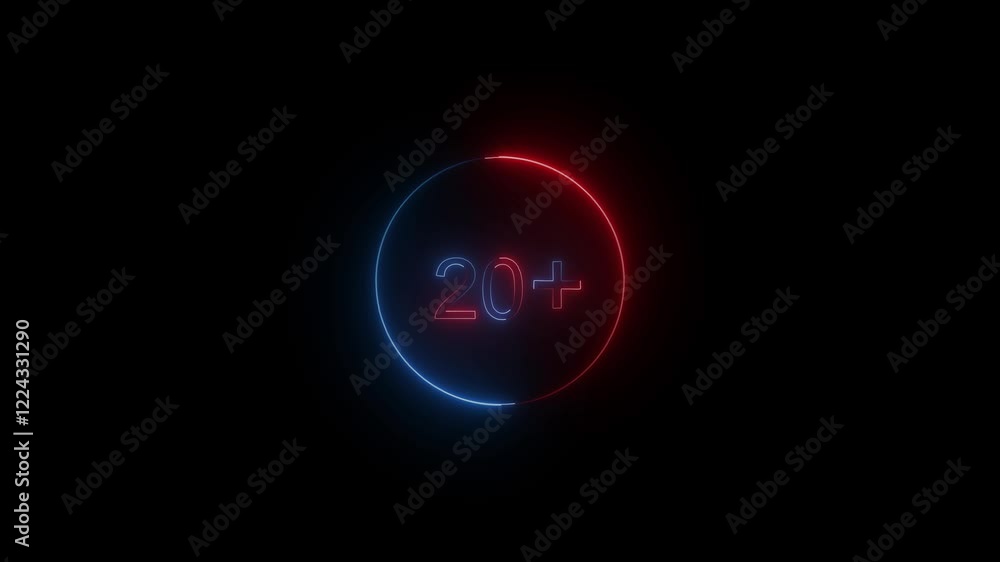 Luminous 3D Neon Circular Artwork in Red and Blue - A Blend of Tech and Art Luminous 3D Neon Circular Artwork in Red and Blue - A Blend of Tech and Art
