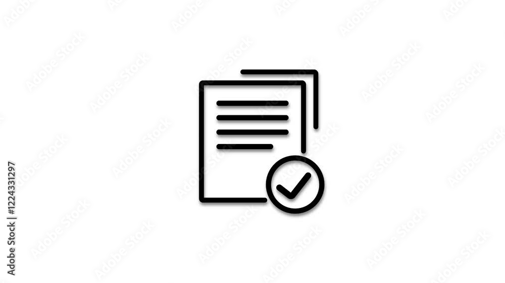 Clipboard icon isolated, Business documents and tick mark icon isolated animation, Clipboard icon isolated, Business documents and tick mark icon isolated animation,