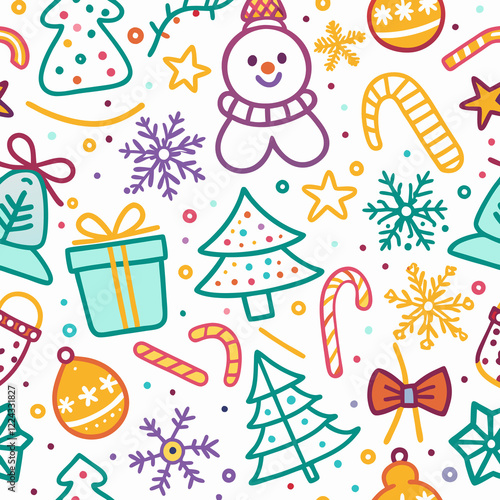 Festive Christmas doodle pattern. (2)