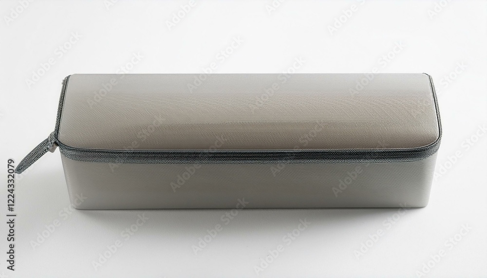 Pencil box mockup on a white background. Generated image Pencil box mockup on a white background. Generated image