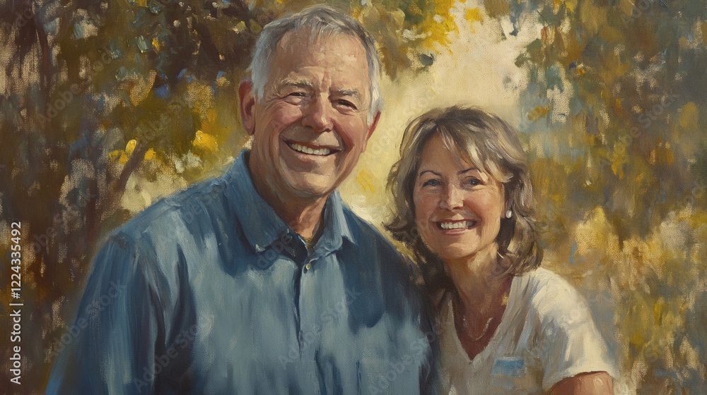 Loving Couple Portrait A Painted Masterpiece of Affection and togetherness Loving Couple Portrait A Painted Masterpiece of Affection and togetherness