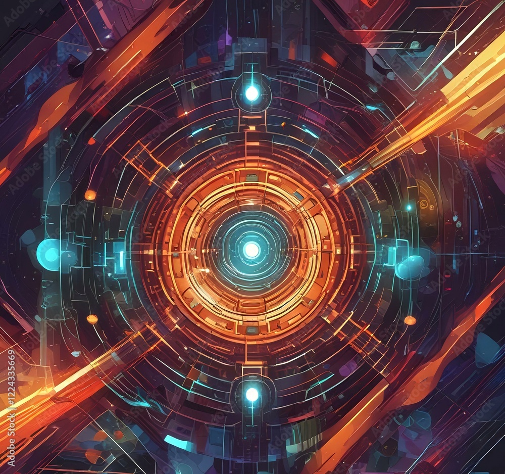 Fototapeta premium Illustration of abstract technology background.