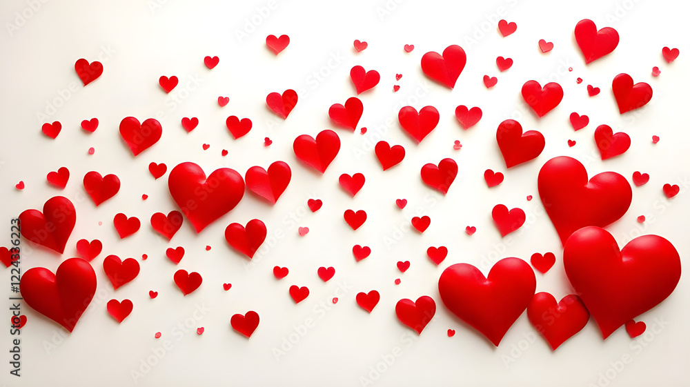 Red Heart Vector Illustrations in Various Sizes on White Background Red Heart Vector Illustrations in Various Sizes on White Background