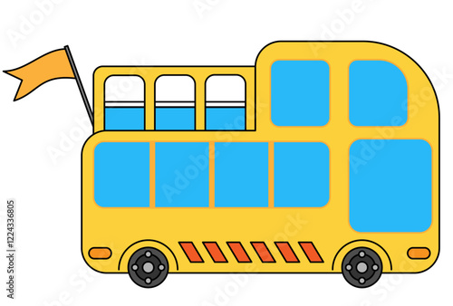 観光用2階建てバスのイラスト
