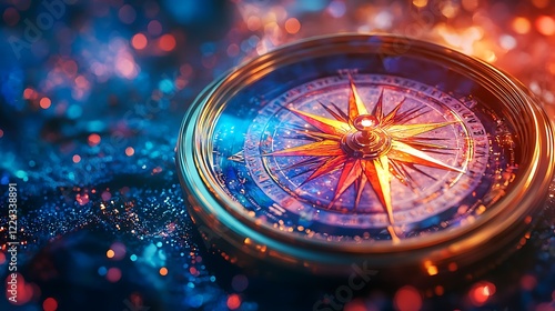 Wallpaper Mural A compass with glowing colorful energy radiating from it high quality  Torontodigital.ca