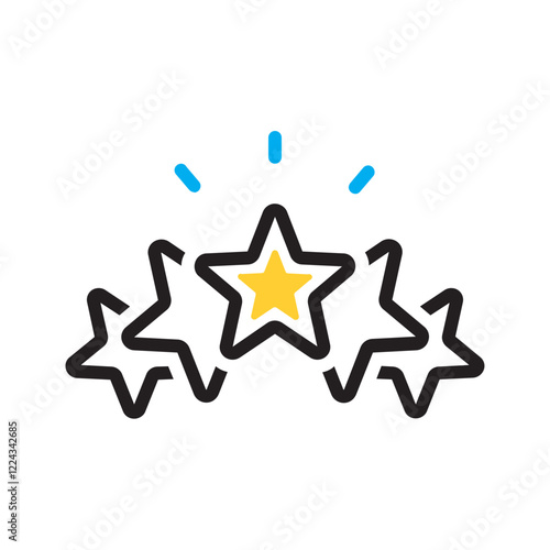 Vector multi color icon for Five star