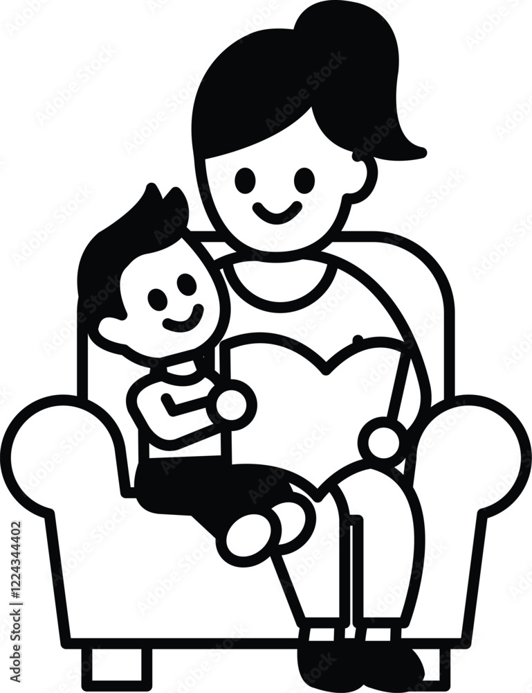 A woman is sitting on a couch with a child A woman is sitting on a couch with a child