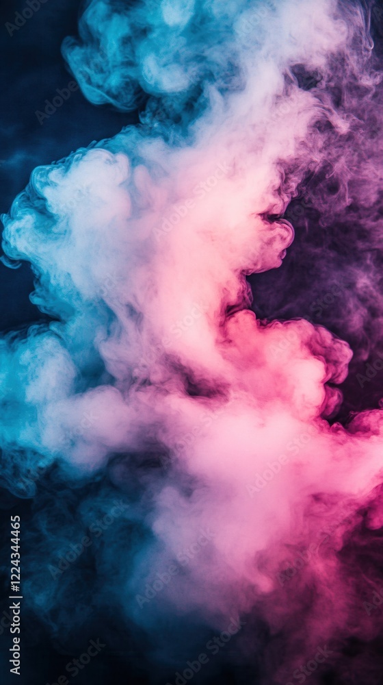 Fototapeta premium Abstract Pink and Blue Smoke Cloud Swirling Design